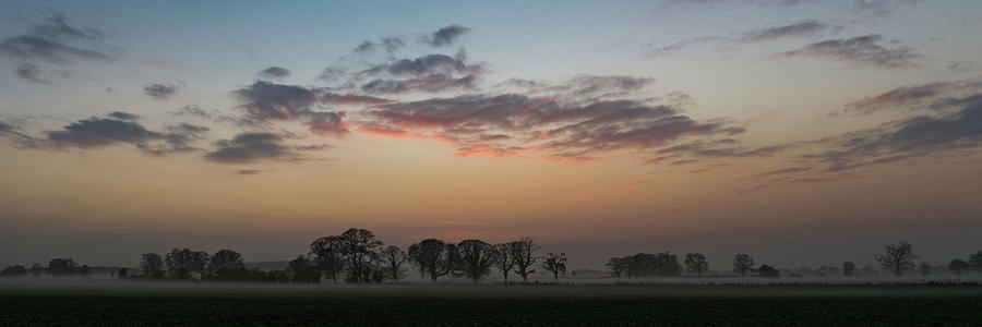 Lincolnshire sunset panorama Photograph by Gary Eason