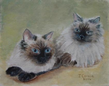 Linda's Cats Painting by Ingrid Carson - Fine Art America