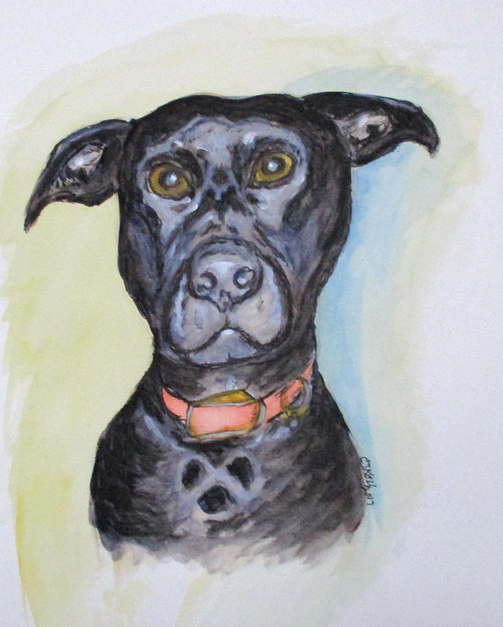 Lindas Doggie Painting by Clyde J Kell