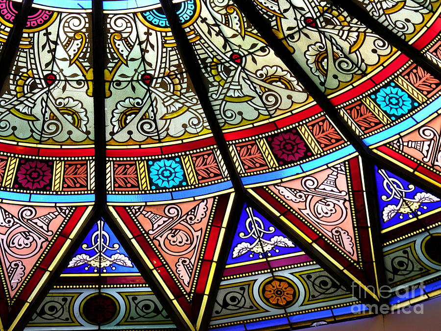 Linderman Stained Glass Detail Photograph by Jacqueline M Lewis