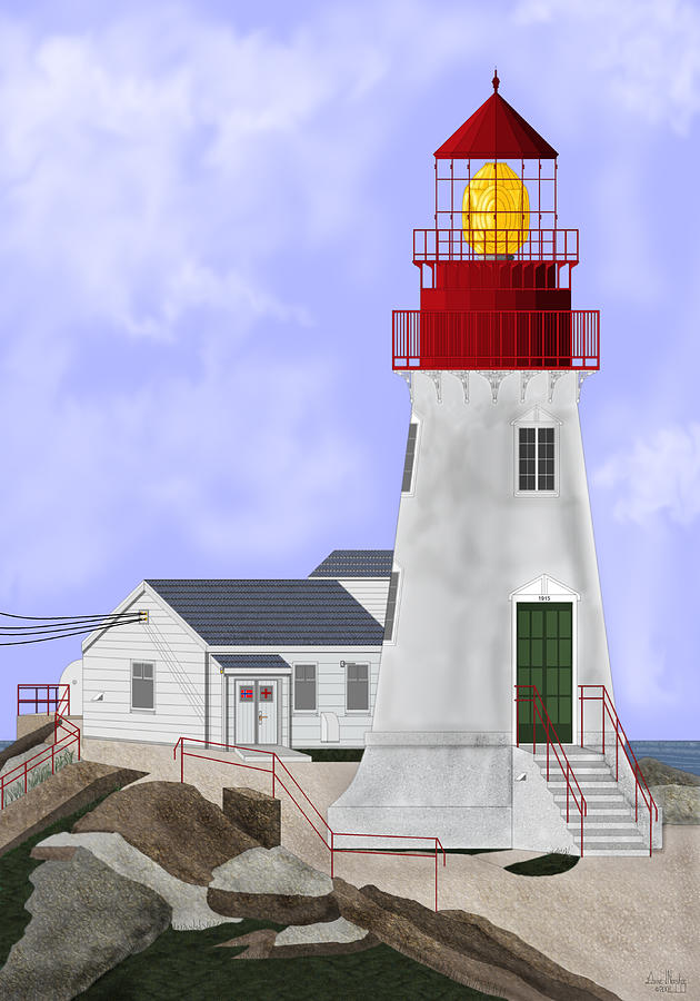 Lighthouse Painting - Lindesnes Norway Lighthouse by Anne Norskog Lighthouse Painting - Lindesnes Norway Lighthouse by Anne Norskog