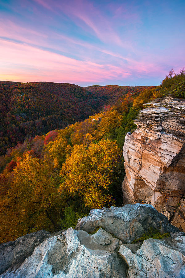 Lindy Point Overlook fall sunset Photograph by Rick Dunnuck