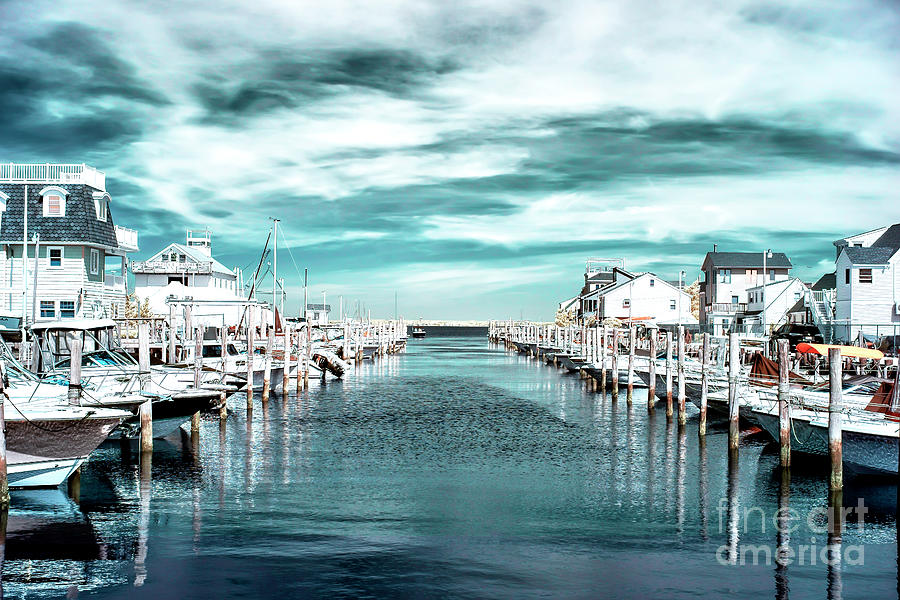 Lined Up in Long Beach Island Infrared Photograph by John Rizzuto