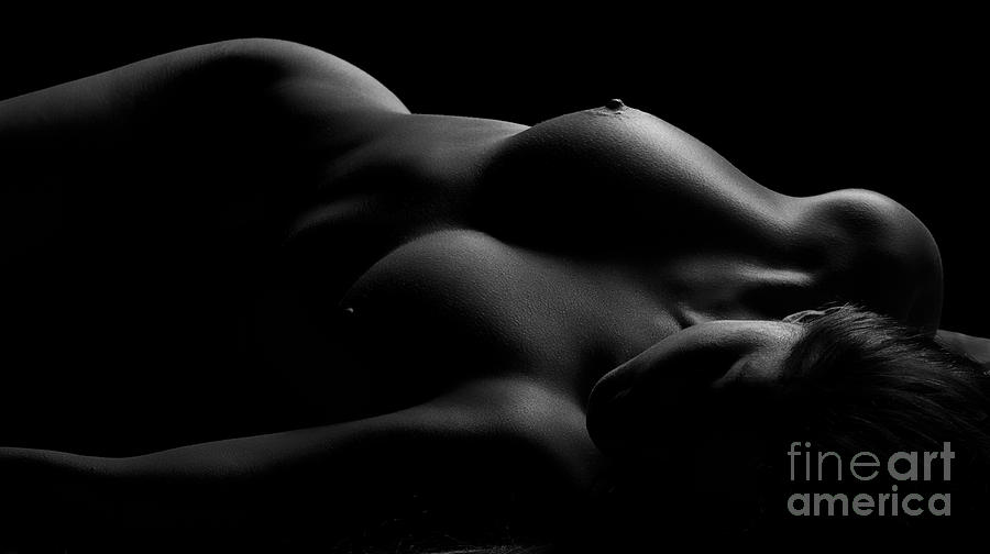 Nude Photograph - Lines of Light Black and White by David Naman