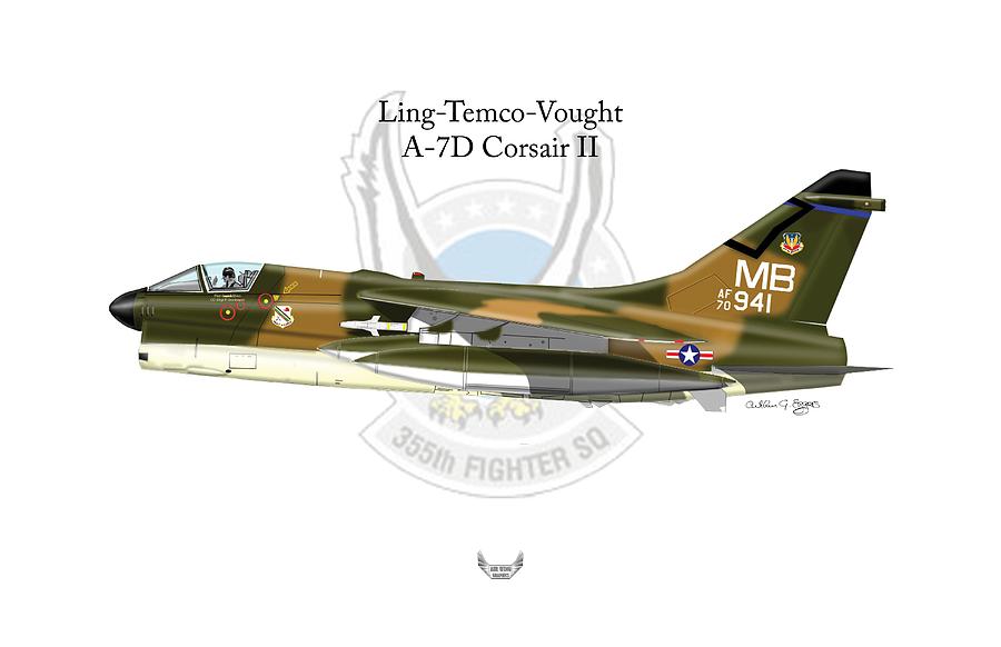 Ling Digital Art - Ling-Temco-Vaught A-7D Corsair by Arthur Eggers