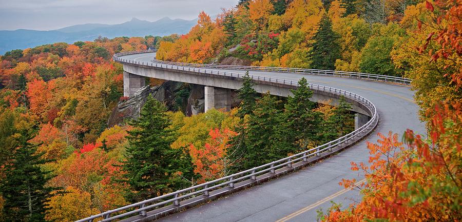 Linn Cove Viaduct and Fall Leaves Photograph by Matt Plyler - Pixels