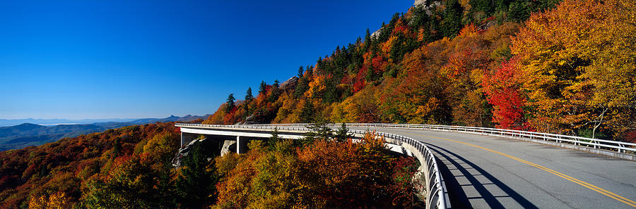 Fall Photograph - Linn Cove Viaduct Blue Ridge Parkway Nc by Panoramic Images
