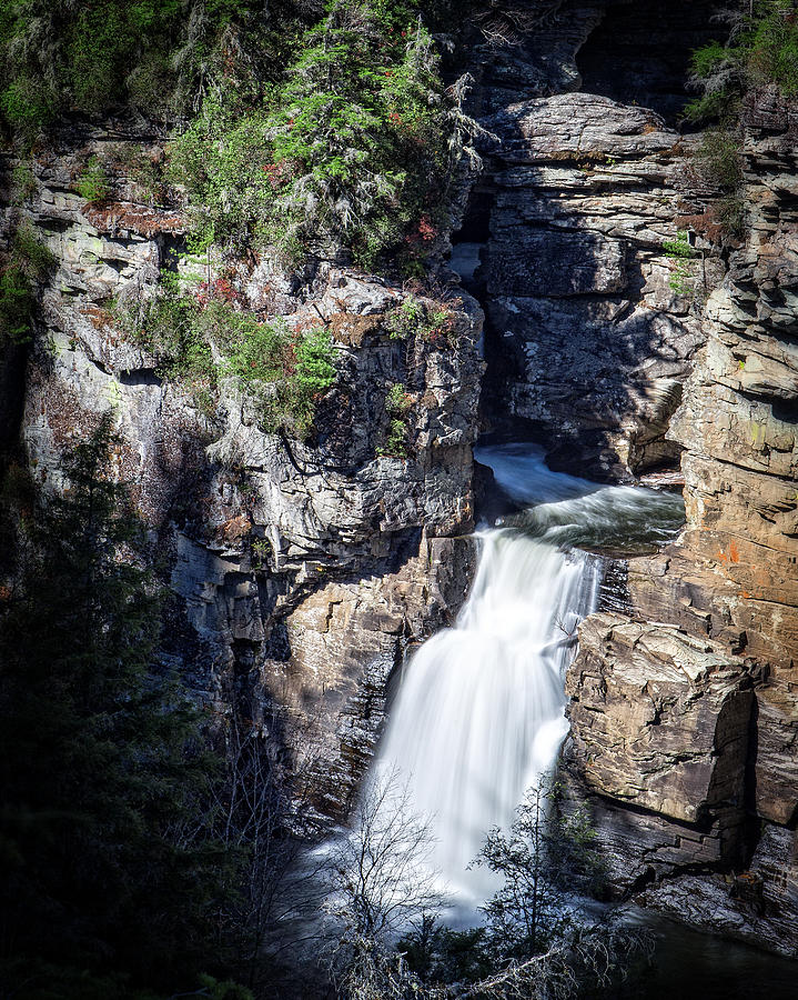 Linville Falls, Shadows Photograph by Alan Raasch