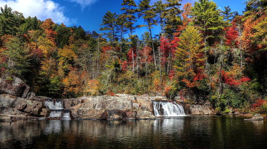 Linville Upper Falls During Fall Photograph by Carol Montoya