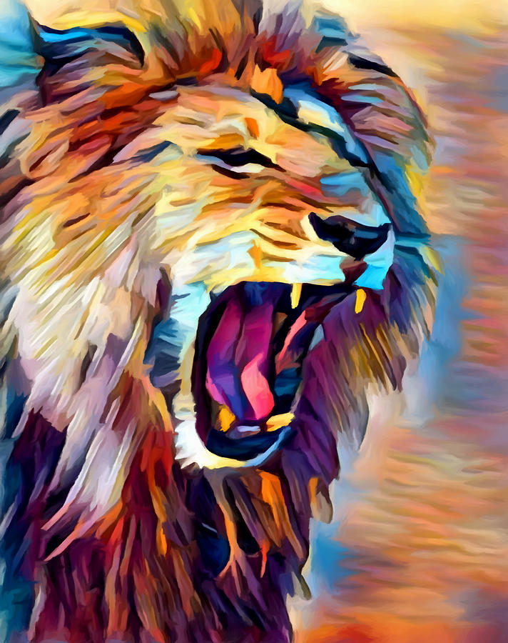 Lion 5 Painting by Chris Butler
