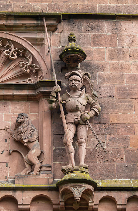 Lion and Guard at Heidelberg Castle Photograph by Teresa Mucha