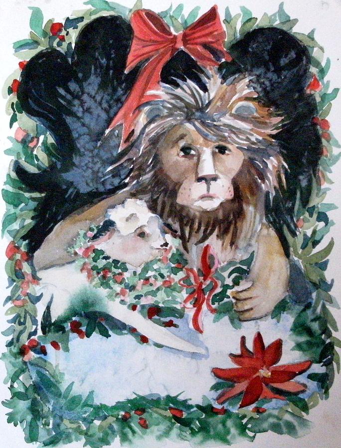 Lion and Lamb Painting by Mindy Newman