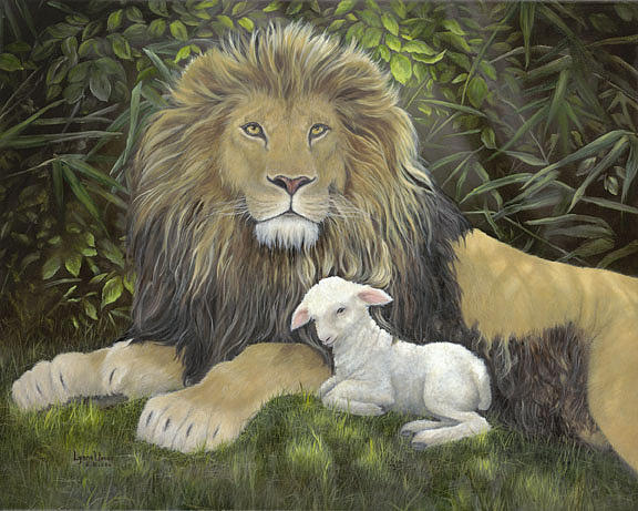 Lion and Lamb Perfect Peace Painting by Lynne Ulmer - Fine Art America