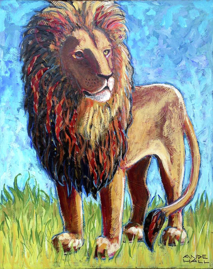 Lion Painting by Ande Hall