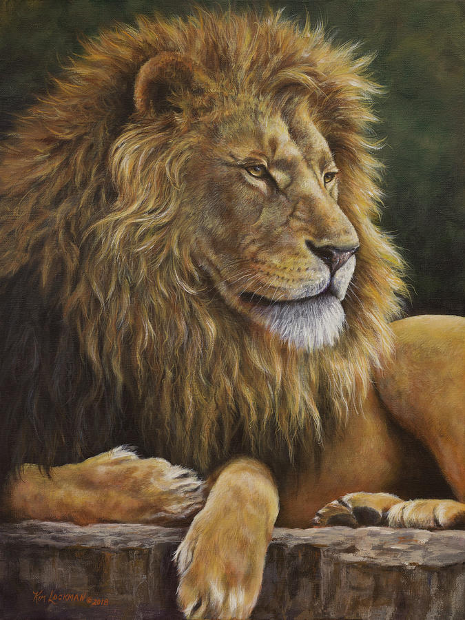 Lion Around Painting by Kim Lockman