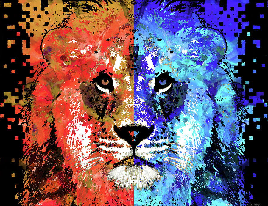 Lion Art - Majesty - Sharon Cummings Painting by Sharon Cummings