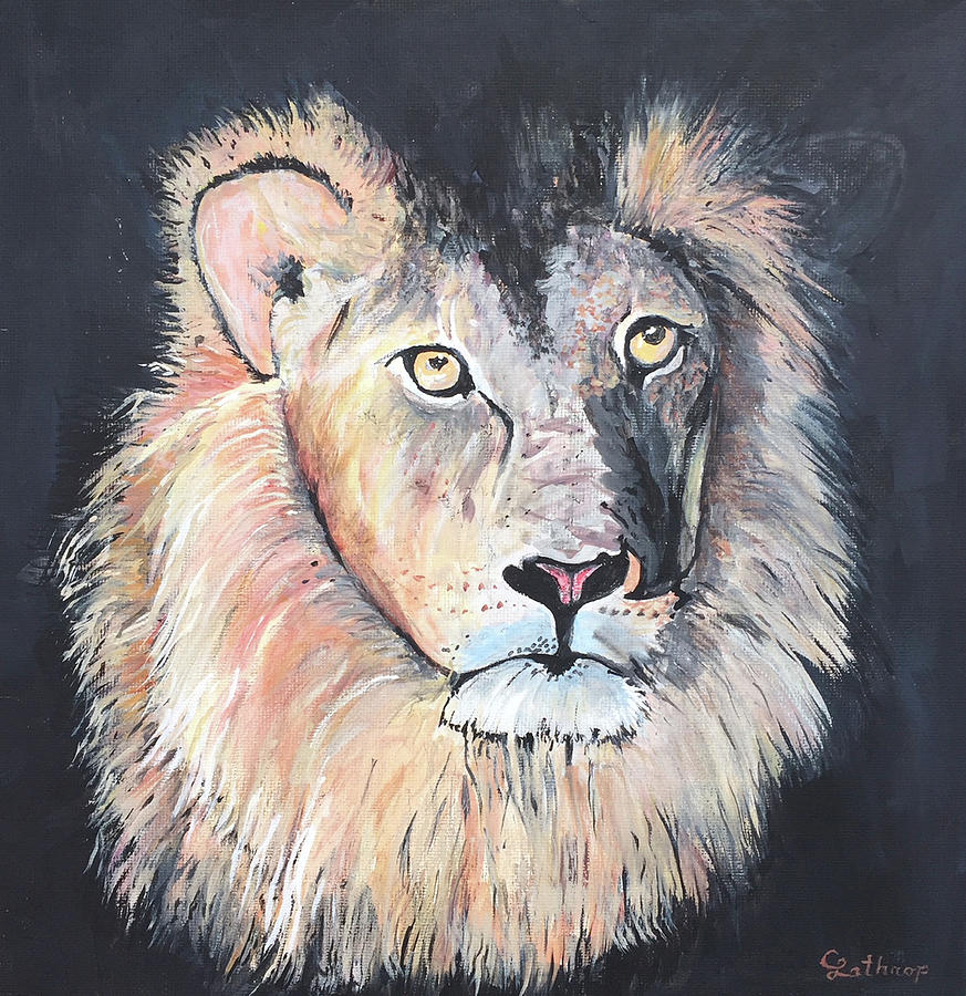 Lion Painting by Christine Lathrop