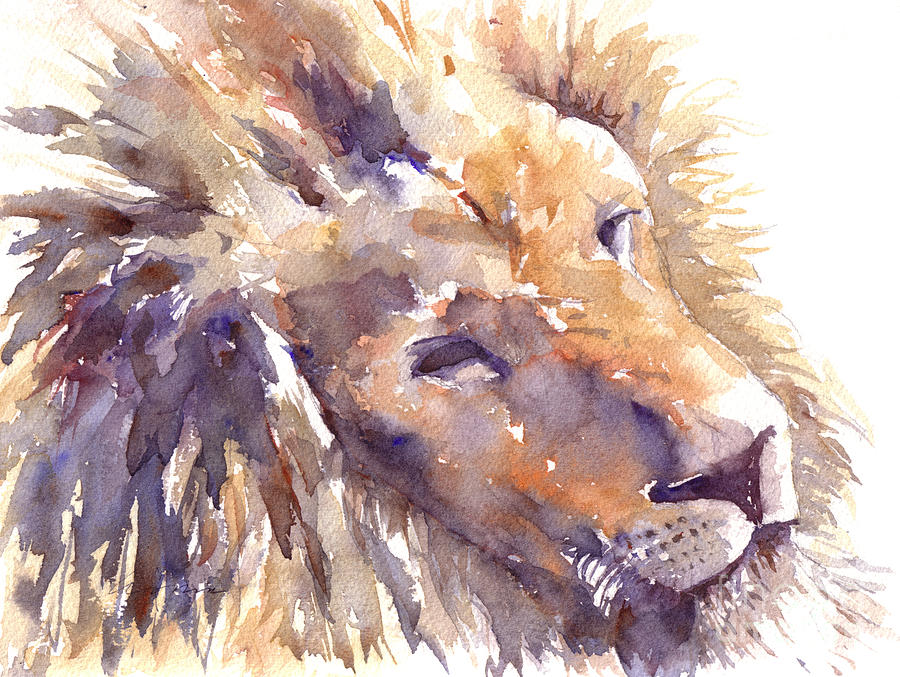 Lion Painting by Claudia Hafner