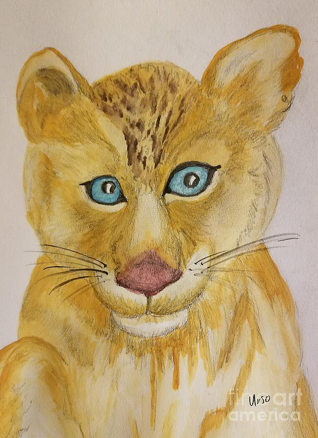 Lion Cub Blues Painting by Maria Urso