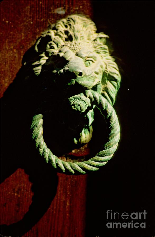 Venice Photograph - Lion Door Knocker in Venice by Michael Henderson Venice Photograph - Lion Door Knocker in Venice by Michael Henderson