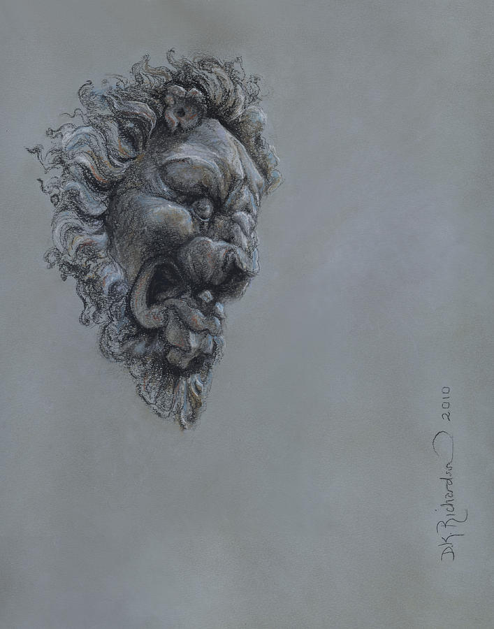 Still Life Painting - Lion du Musee du Louvre Architectural Detail  by DK Richardson