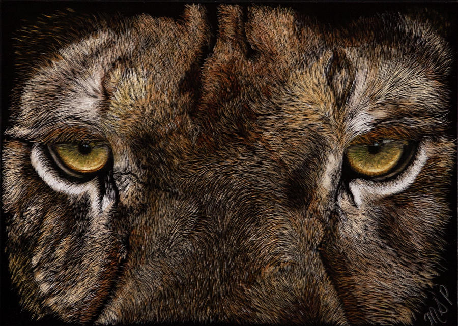 Lion Eyes Painting by Margaret Sarah Pardy