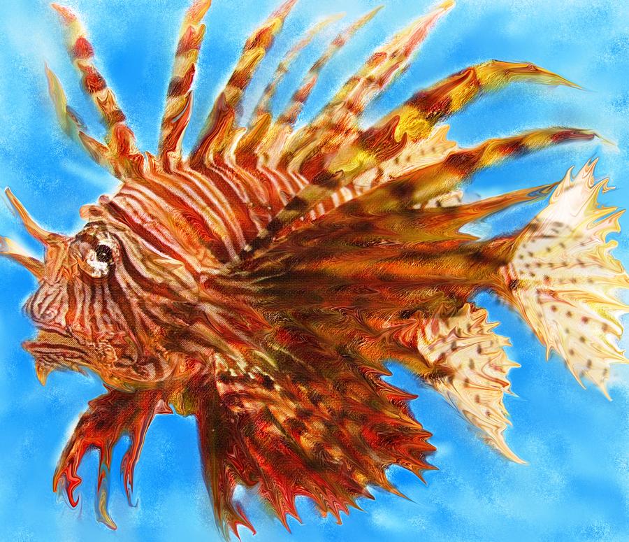 Lion Fish Painting - Lion Fish by David Raderstorf