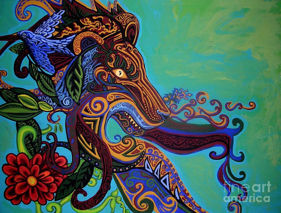 Lion Gargoyle Painting by Genevieve Esson