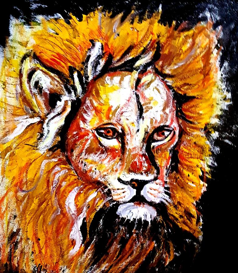 Lion  Painting by Hae Kim
