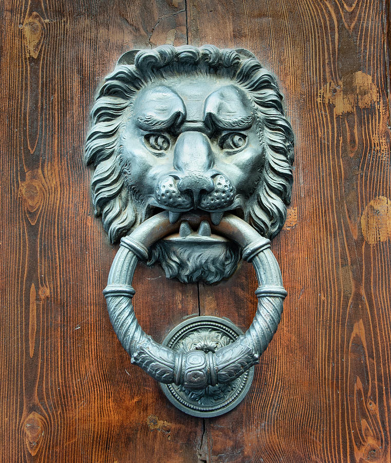 Lion Head Door Knocker Venice Italy Photograph by Gary Slawsky