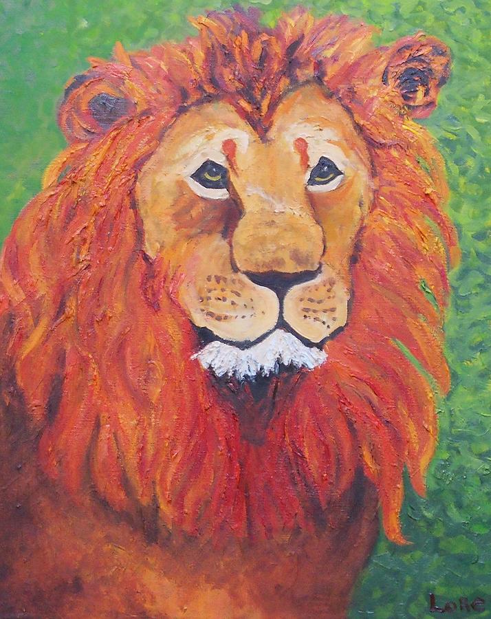 Lion Head Painting by Lore Rossi