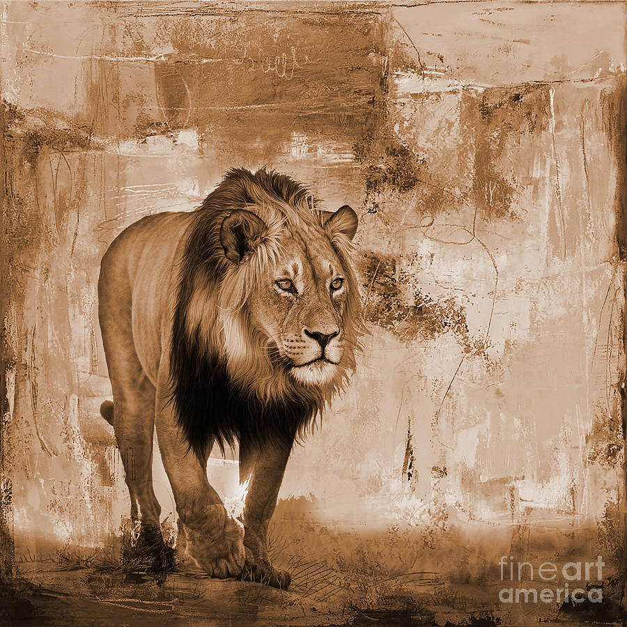 Lion Hunting  Painting by Gull G