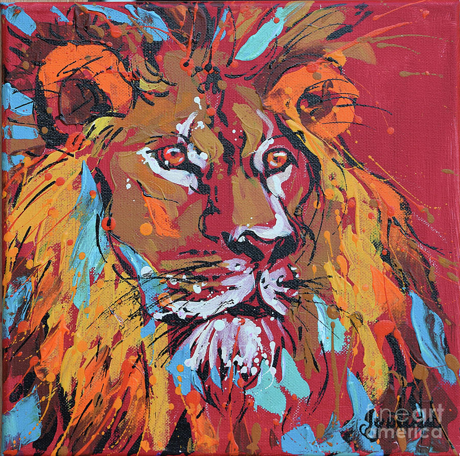 Lion Painting by Jyotika Shroff