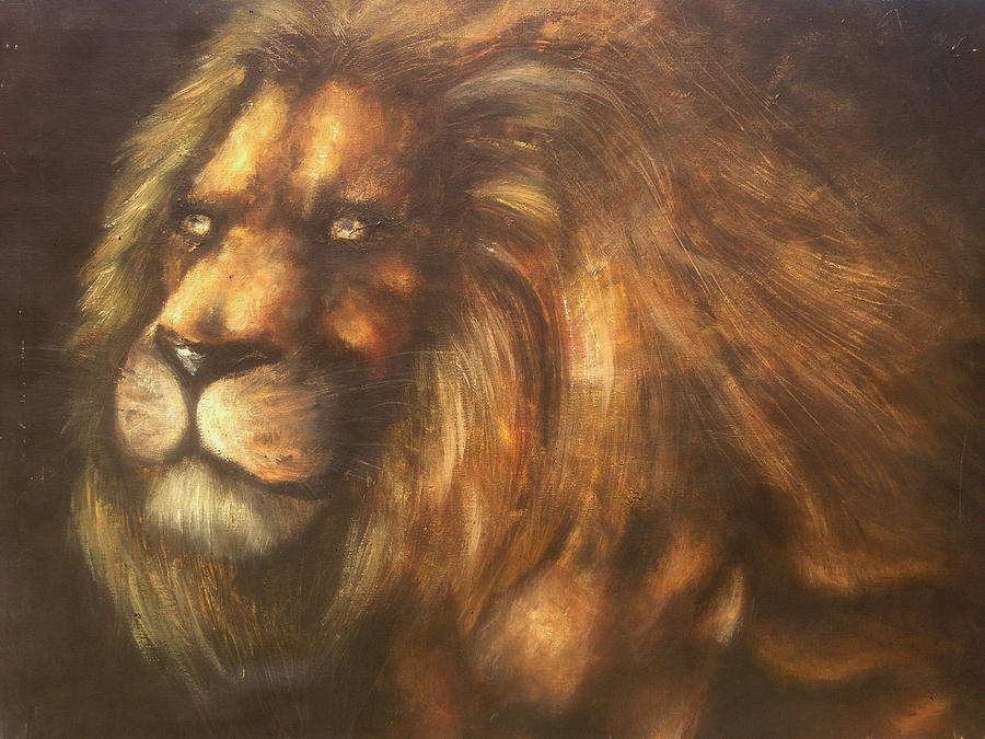 Lion Painting by Kujta Makolli