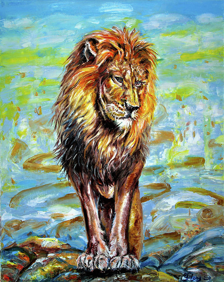 Lion Leader Painting by Yelena Rubin