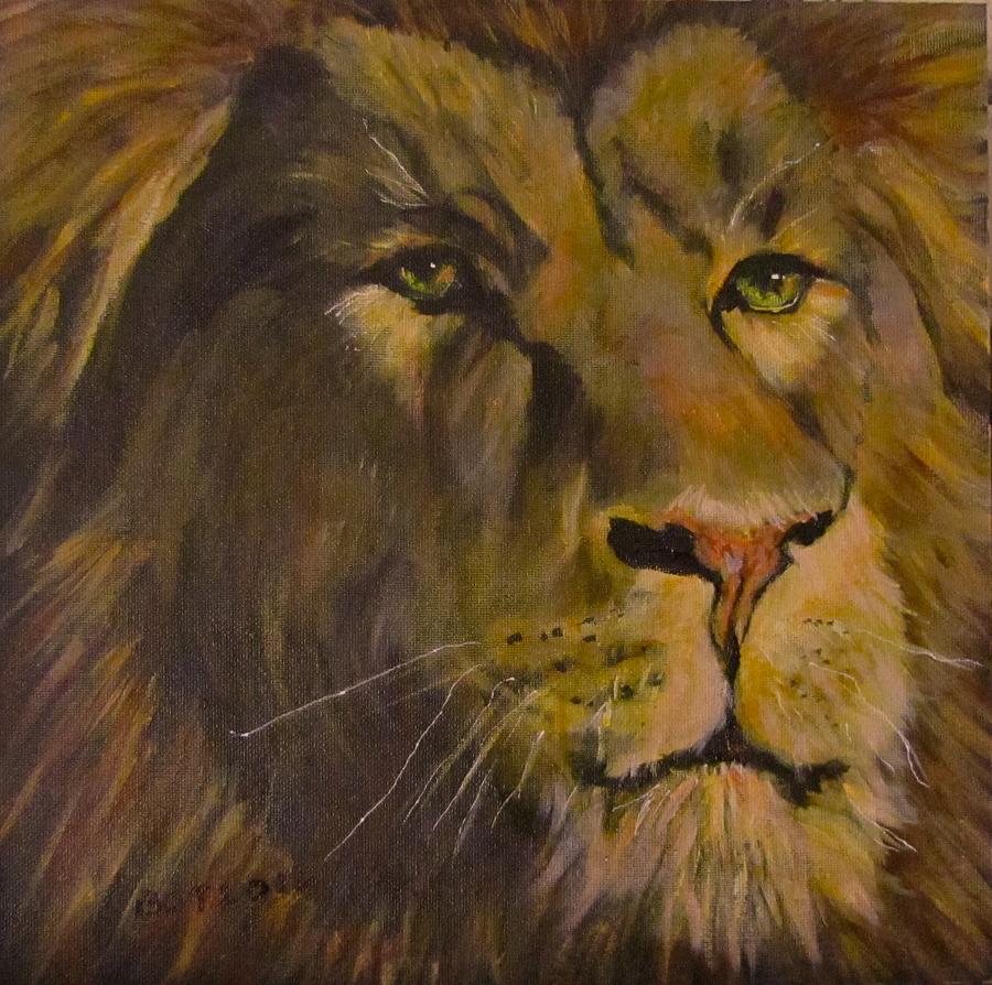 Lion Lion Shining Bright Painting by Barbara OToole