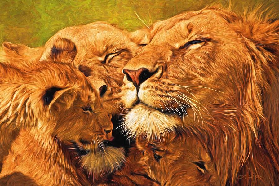 Lion Love #2 Painting by Will Barger