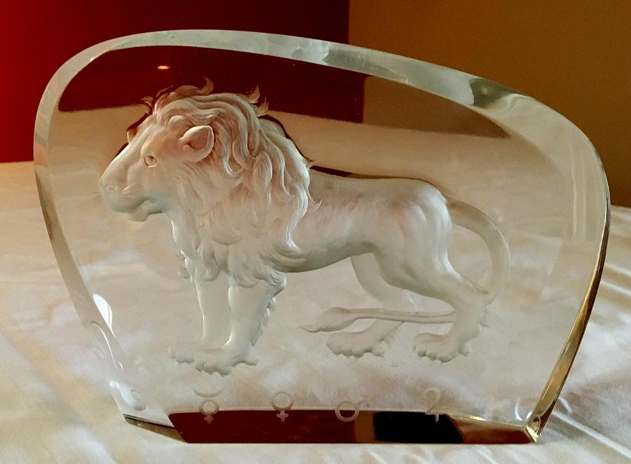 Lion Glass Art by Lubos Metelak