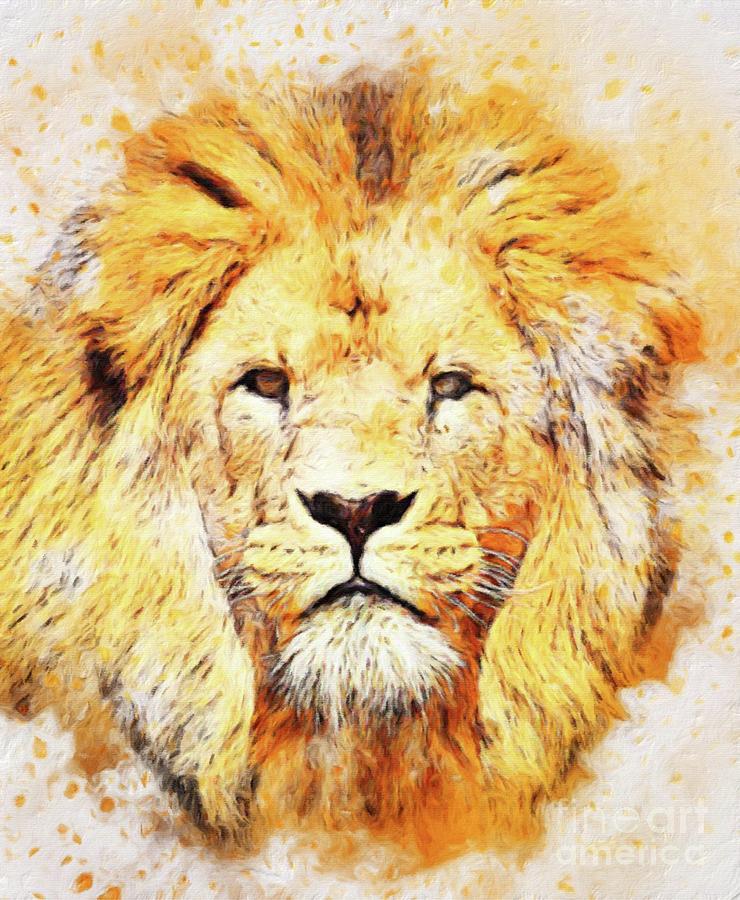 Nature Painting - Lion Majesty by Sarah Kirk by Esoterica Art Agency