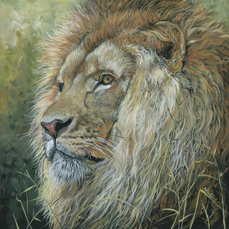 Lion Painting by Nadi Spencer