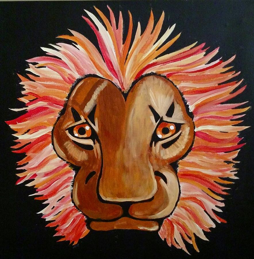 Lion Painting by Nancy Sisco