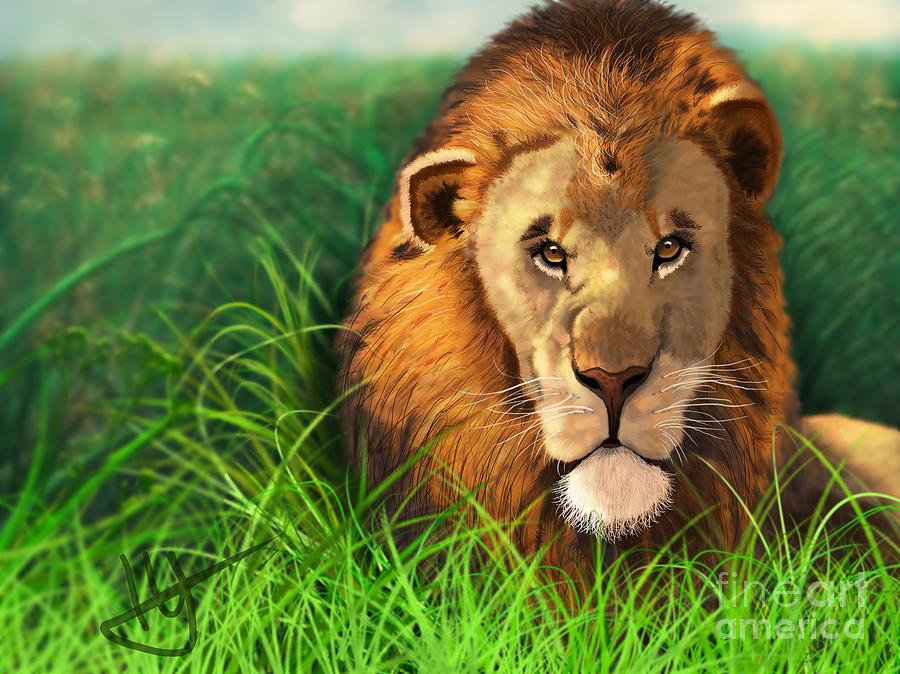 Lion Painting by Nenad Arsikj