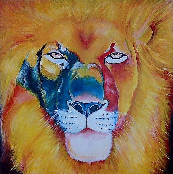 Lion Painting - Lion of Judah by Janine Bouwer