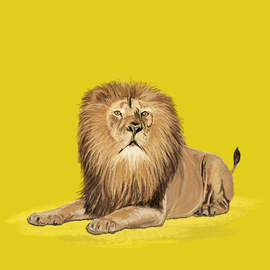 Wildlife Painting - Lion painting by Setsiri Silapasuwanchai