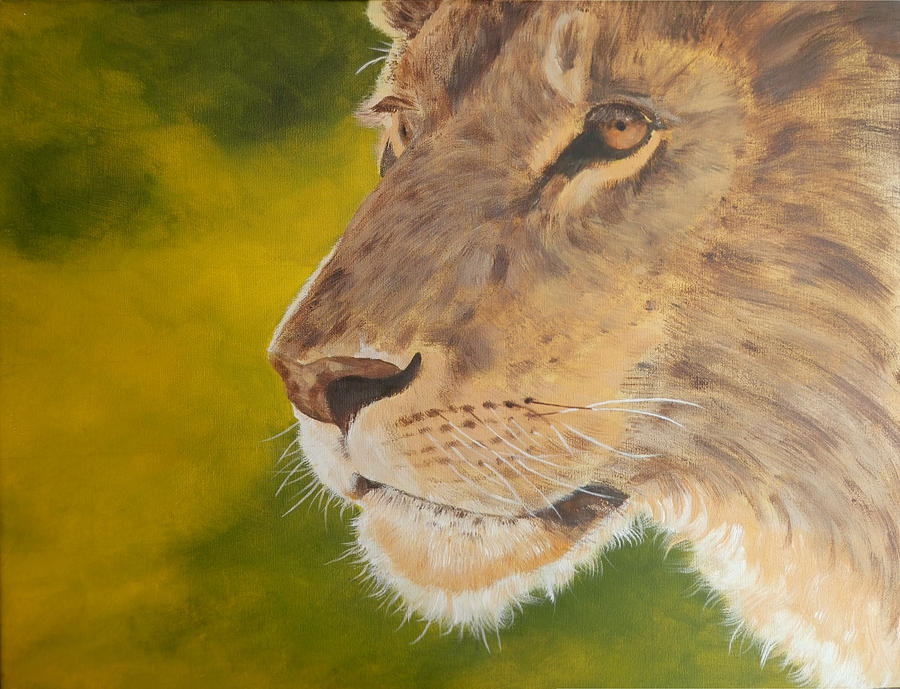 Lion portrait Painting by John Neeve