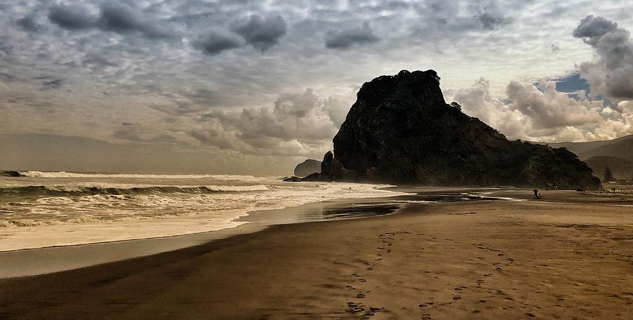 Lion Rock At Piha Beach Photograph By Brian Rope