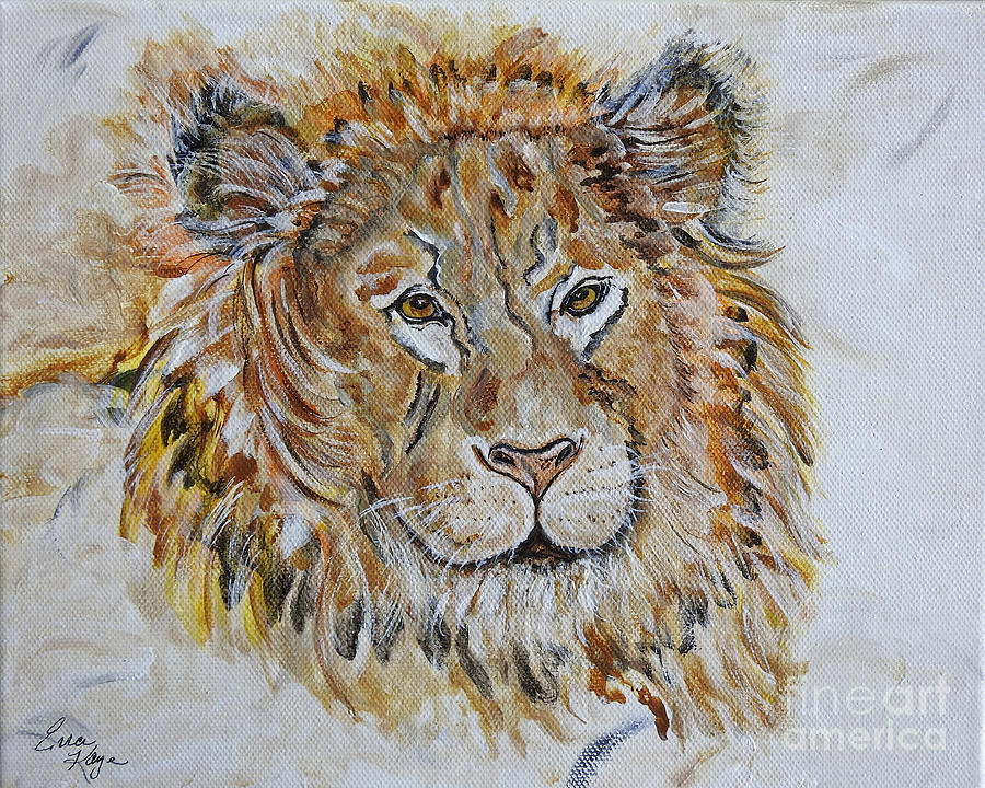 Lion -  Simba Art painting  Painting by Ella Kaye Dickey