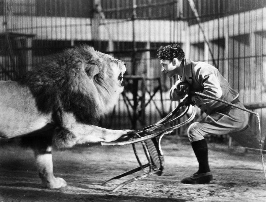 LION TAMER, 1930s Photograph by Granger
