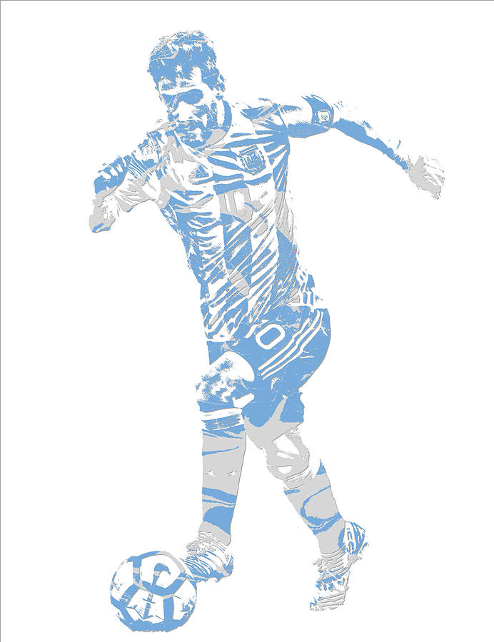 Lionel Messi F C BARCELONA ARGENTINA PIXEL ART 1 Wood Print by Joe Hamilton  - Fine Art America