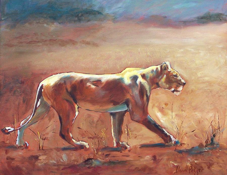 Lioness Painting by Ilona Petzer